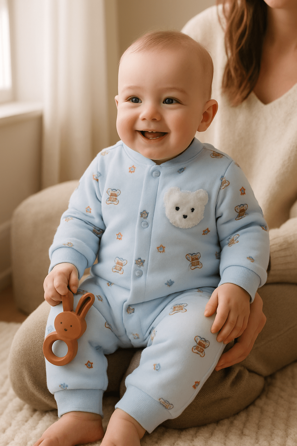 Barboteuse bébé coton 100% | Douceur Ourson - Ma Douce Étincelle