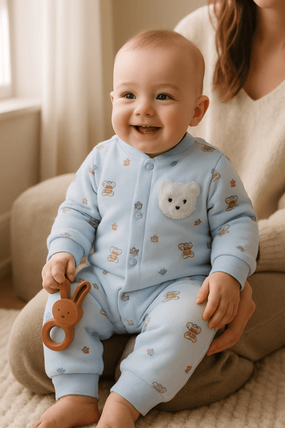 Barboteuse bébé coton 100% | Douceur Ourson - Ma Douce Étincelle