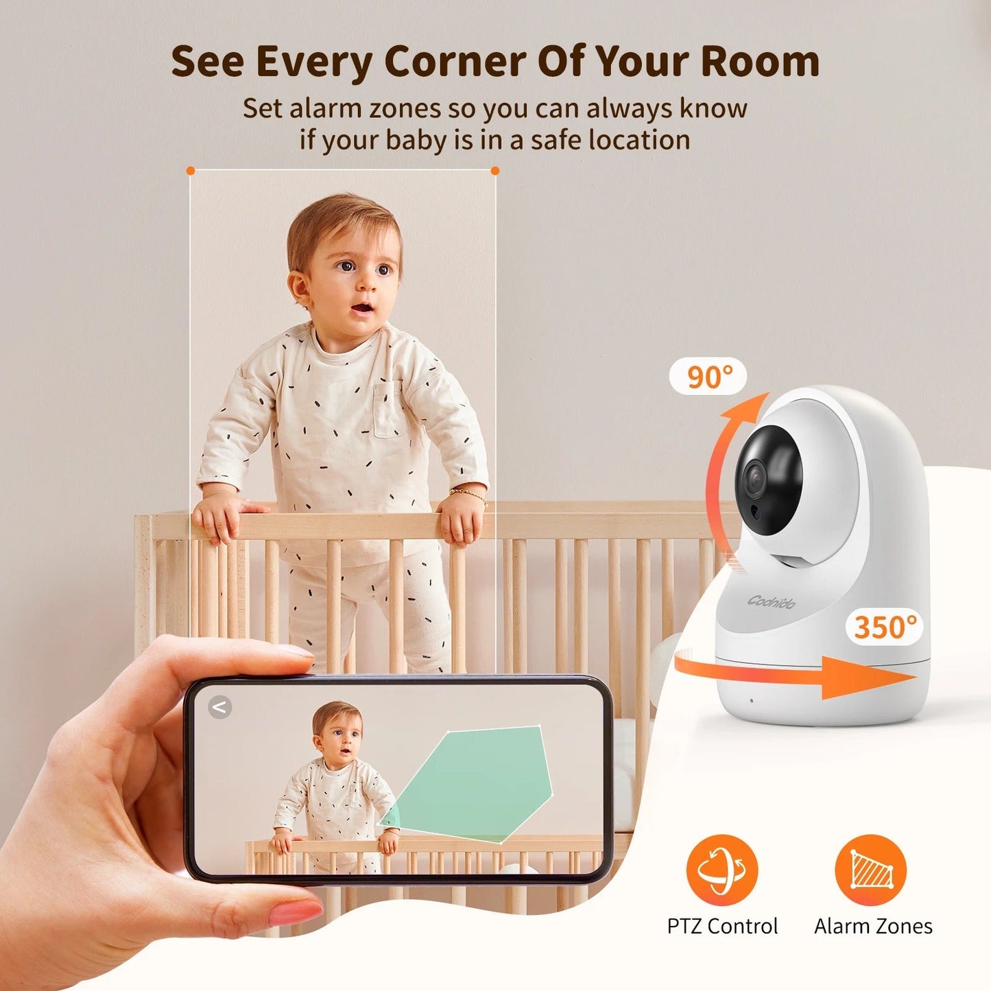 Caméra de surveillance 2K pour bébé | Vision Nocturne - Ma Douce Étincelle