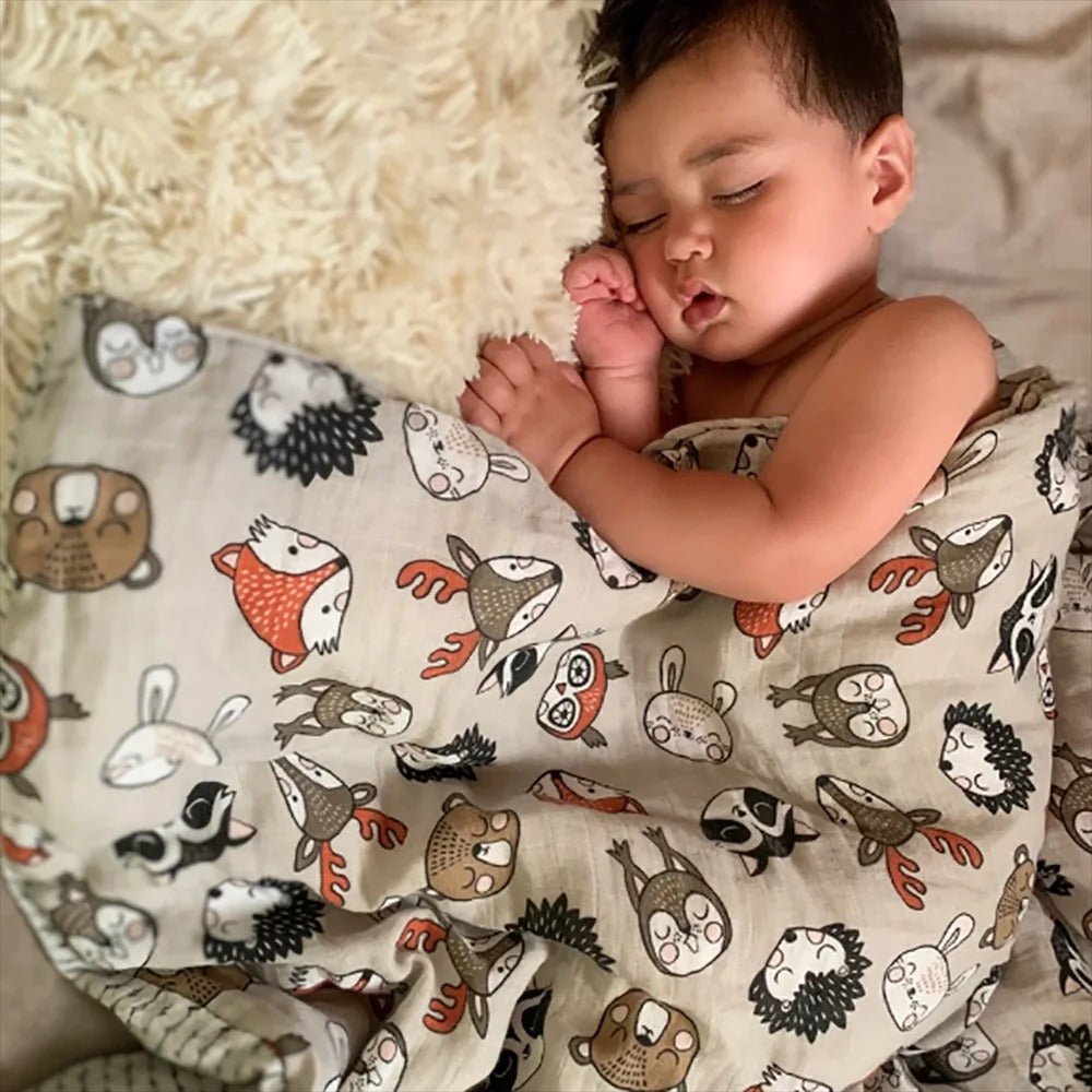 Couverture d'emmaillotage en mousseline pour bébé | BambouDoux - Ma Douce Étincelle