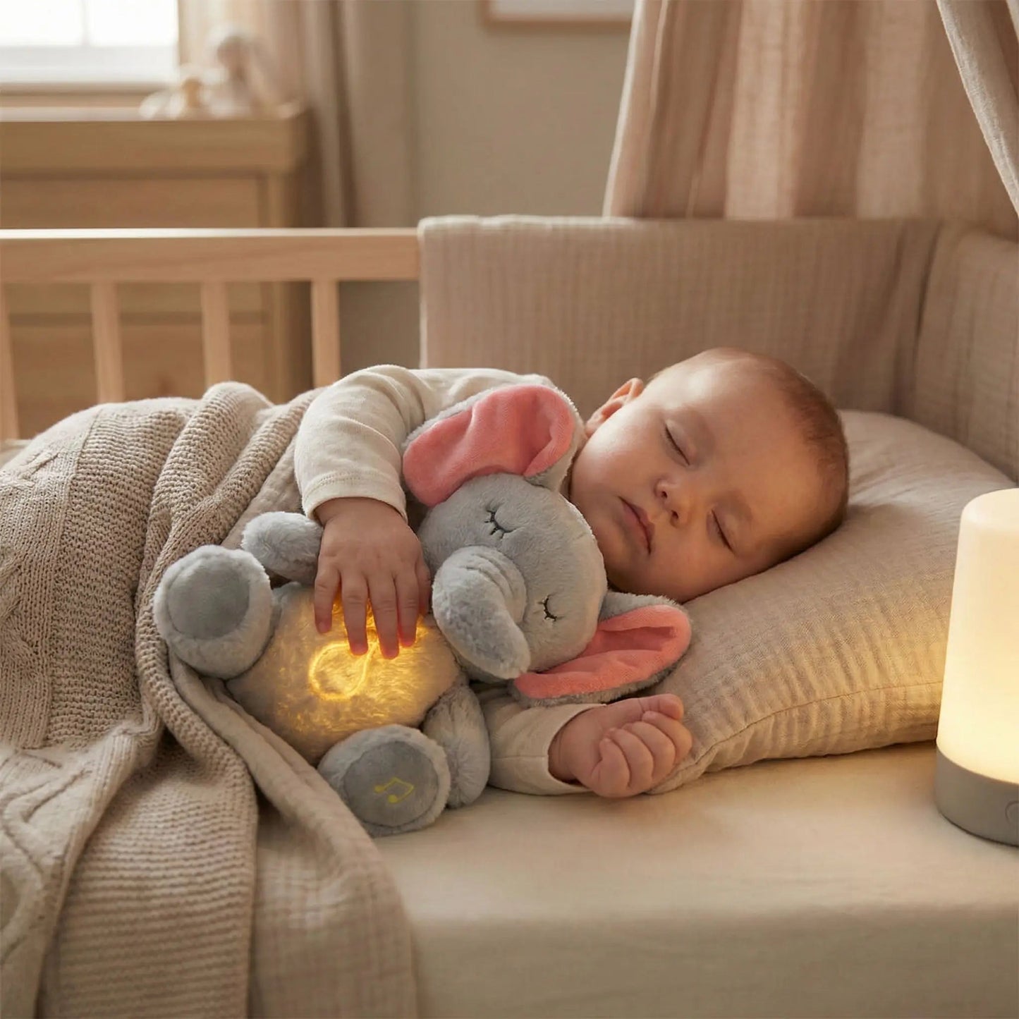 Doudou Éléphant Respirant Apaisant | NuitSereine - Ma Douce Étincelle
