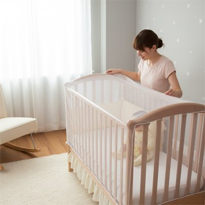 Moustiquaire lit bébé | Protection Douce - Ma Douce Étincelle